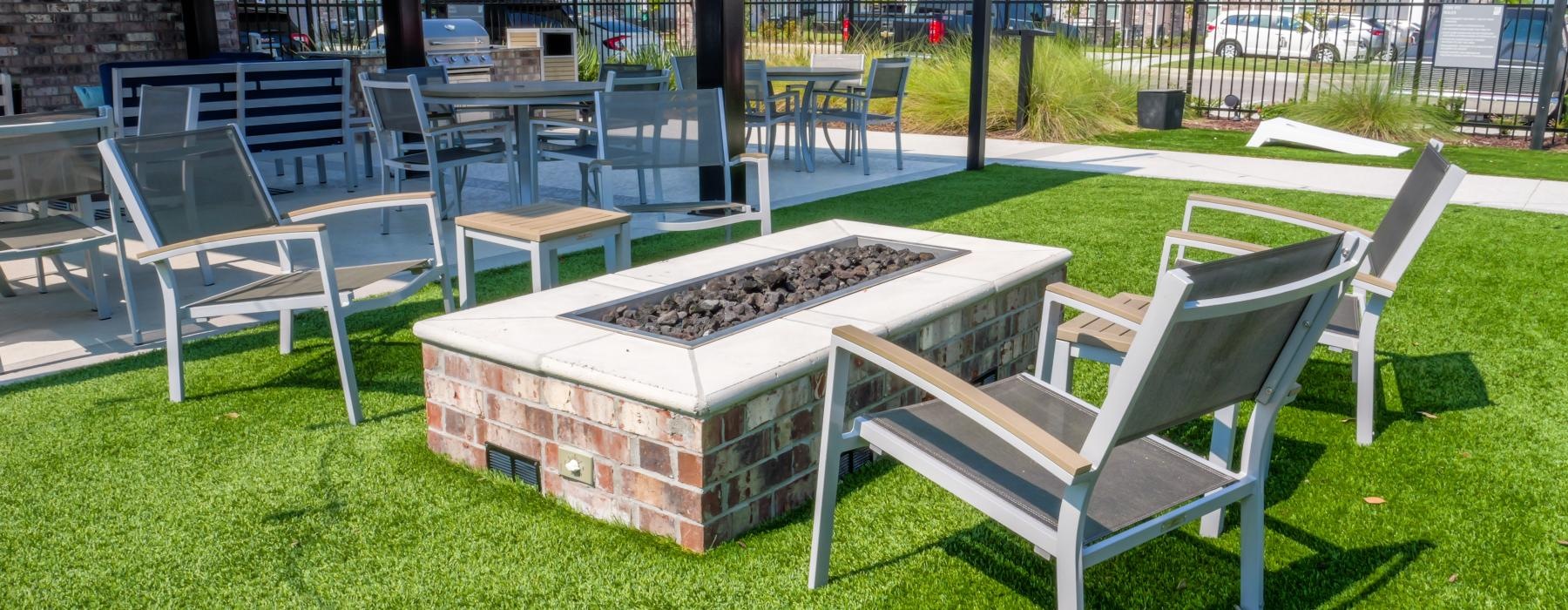 chairs around outdoor fire pit